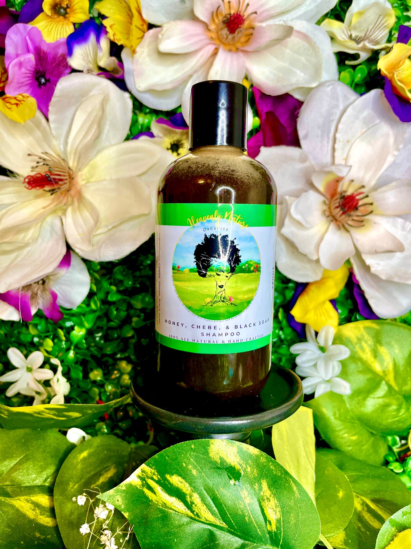 Honey, Chebe & Black Soap Herb Infused Shampoo( Fenugreek, Chebe, Black Soap, Raw Honey, Aloe Vera, Peppermint)